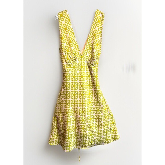 Peppermayo Yellow Patterned Mini Dress - Picture 1 of 13